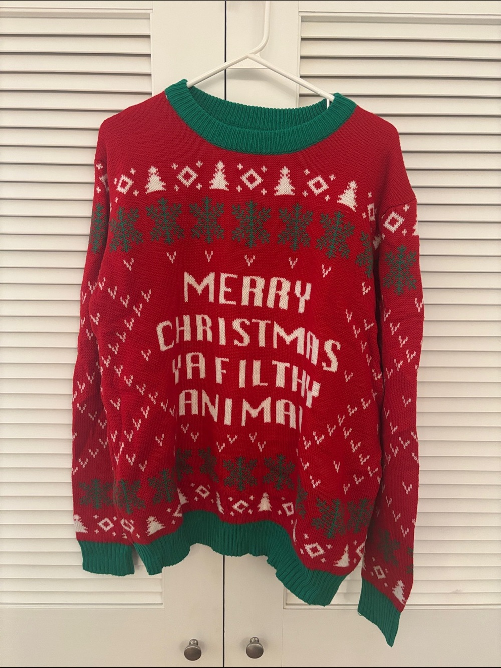 Merry Christmas Ya Filthy Animal Ugly Xmas Sweater Holiday